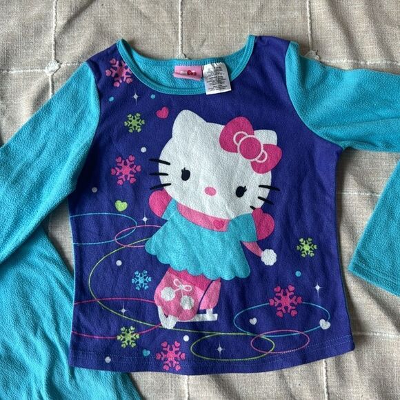 Hello Kitty Sanrio Girls 7/8 Purple Fleece HK Pajama Pants PJs Sleep Lounge - Picture 2 of 4